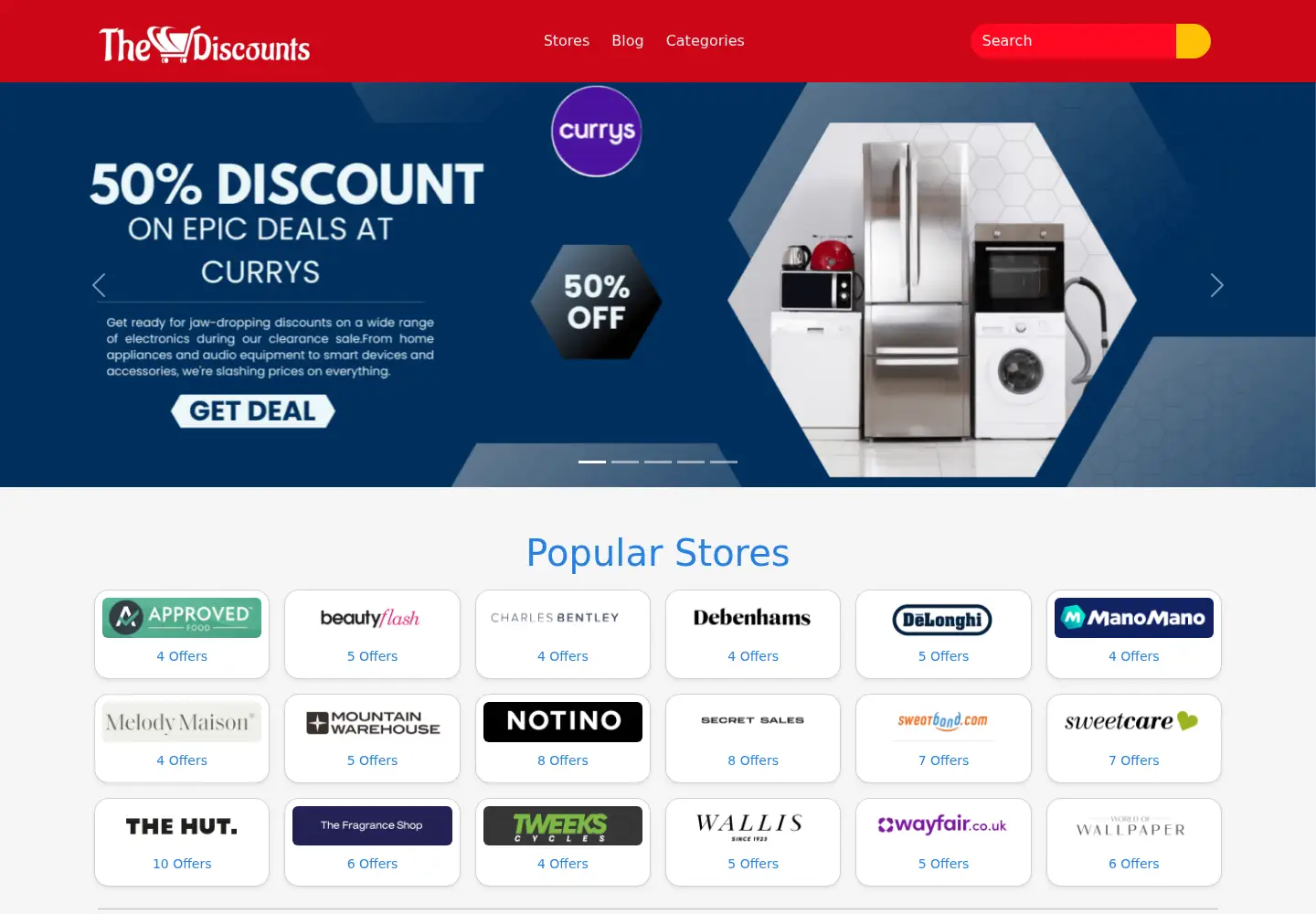 Screenshot of thediscounts.co.uk