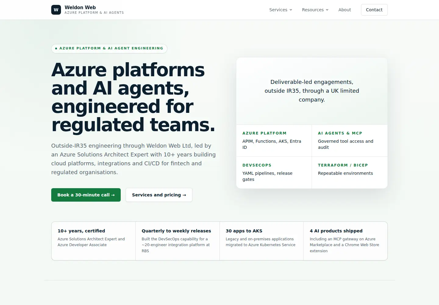 Captured homepage of weldonweb.co.uk in the current scan