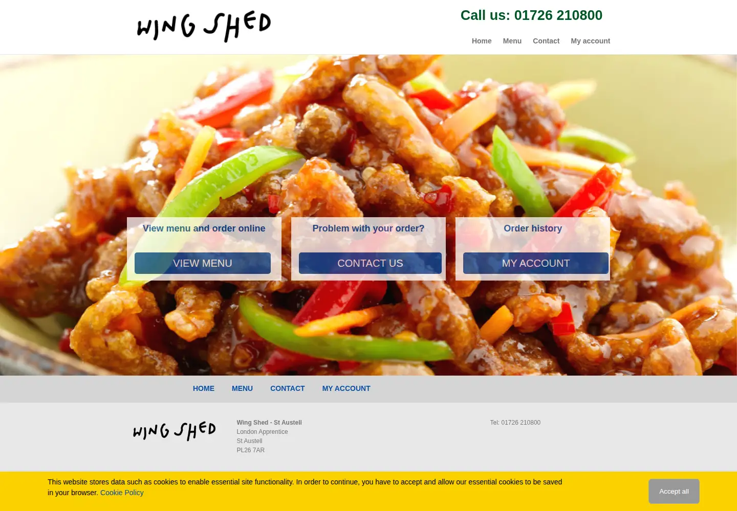Screenshot of wingshedstaustell.co.uk