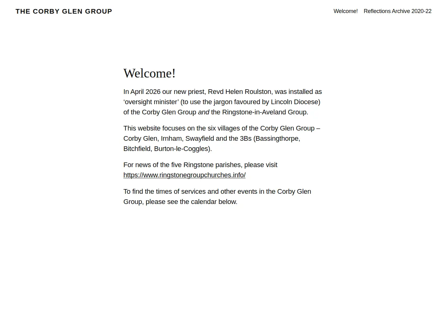 Screenshot of corbyglenchurches.uk