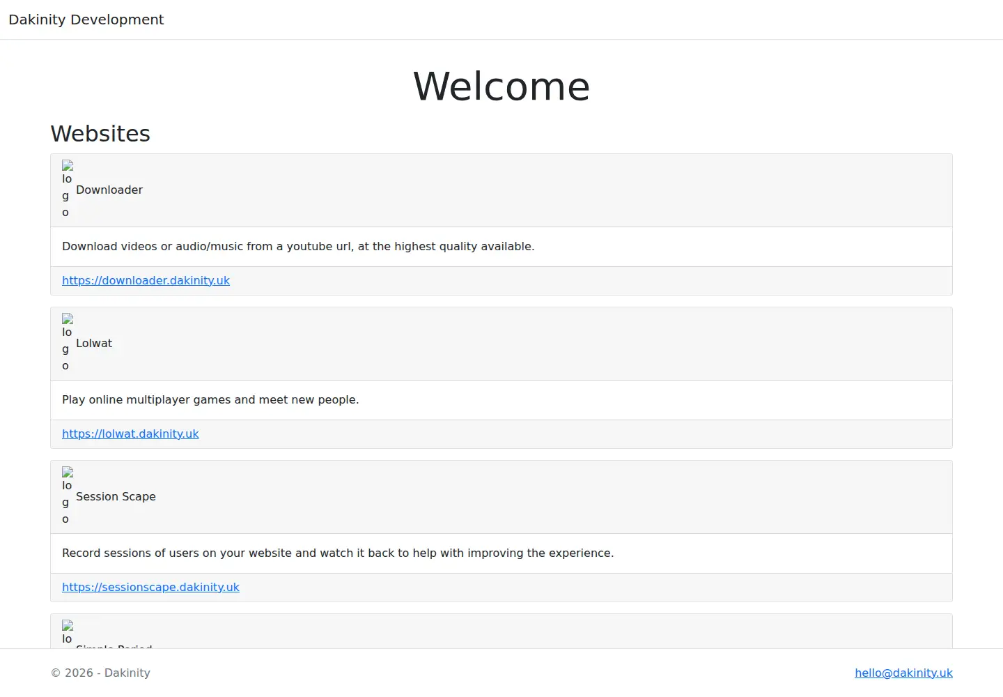 Screenshot of dakinity.uk