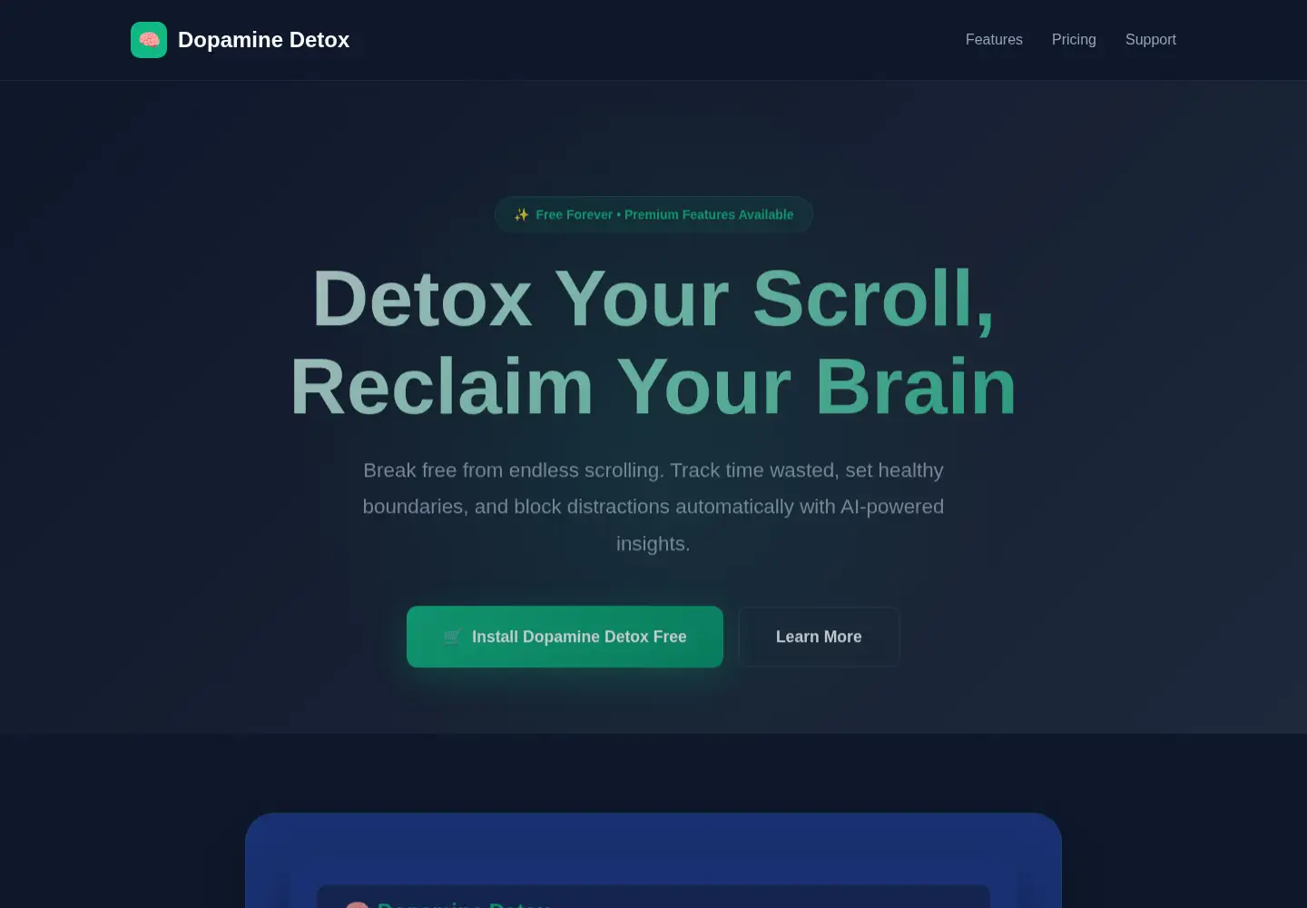 Captured homepage of dopaminedetox.uk in the current scan
