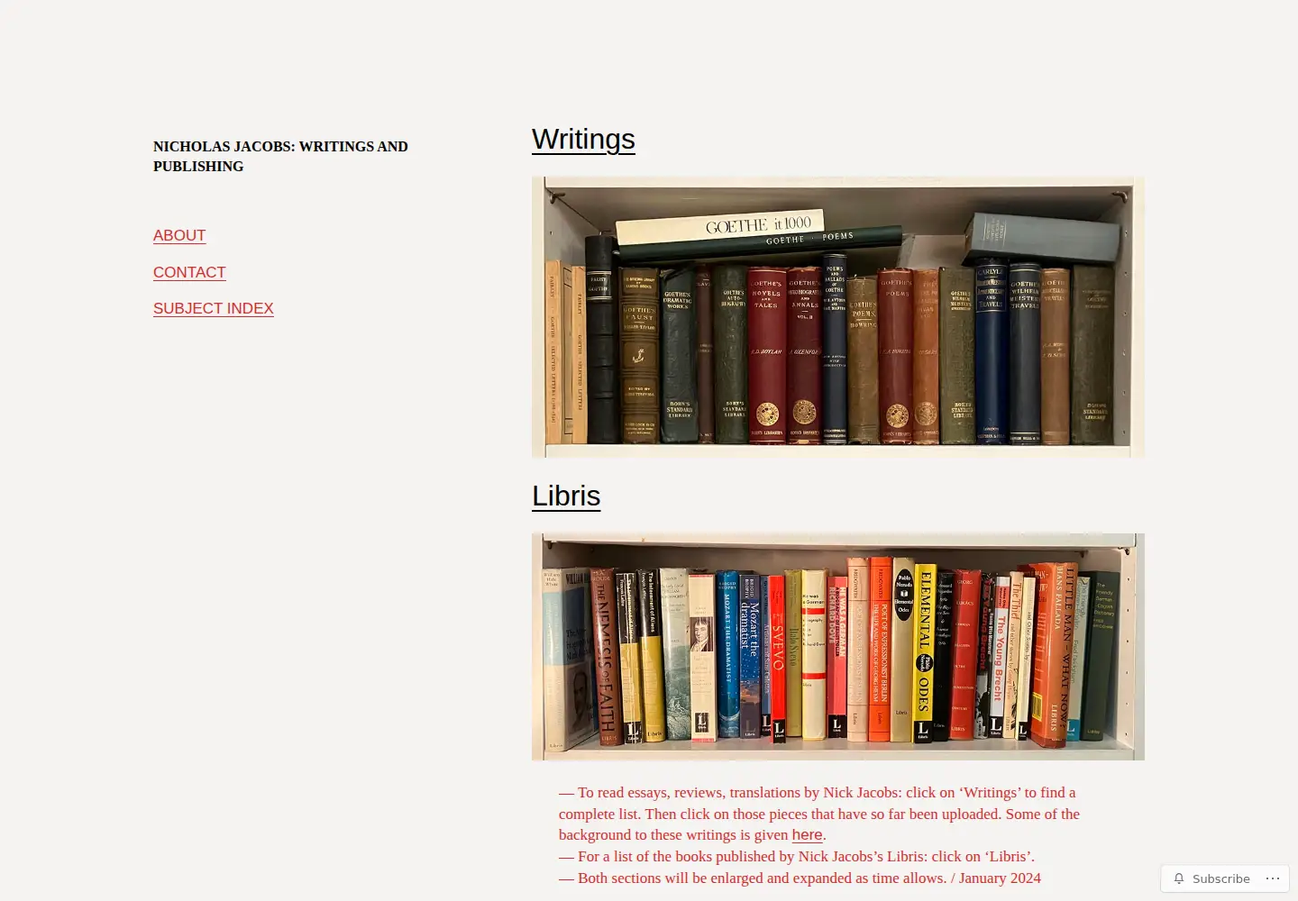 Captured homepage of jacobslibris.uk in the current scan
