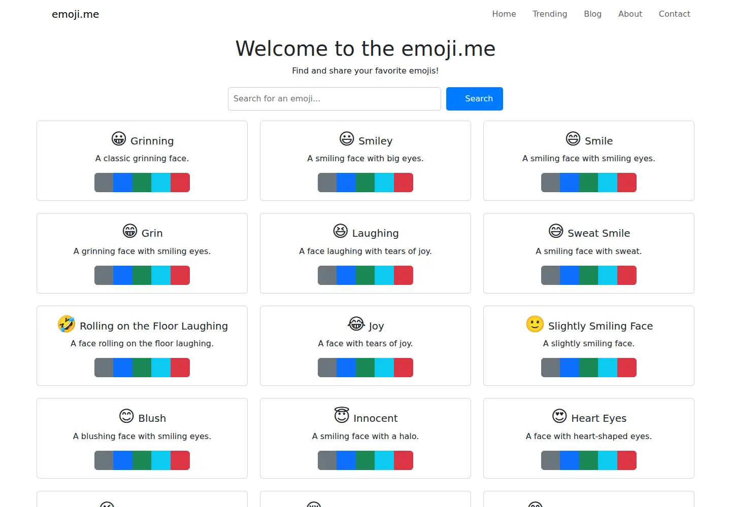 Captured homepage of emoji.me.uk in the current scan