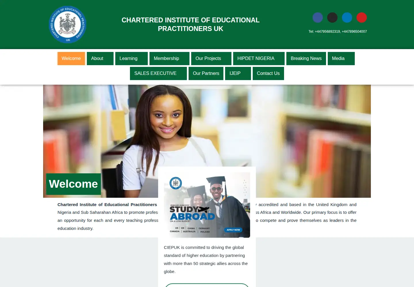 Captured homepage of ciepuk.org.uk in the current scan