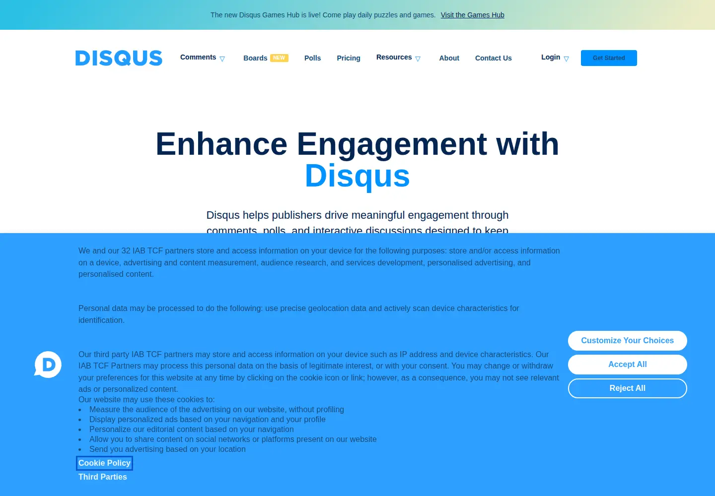 Screenshot of disqus.com