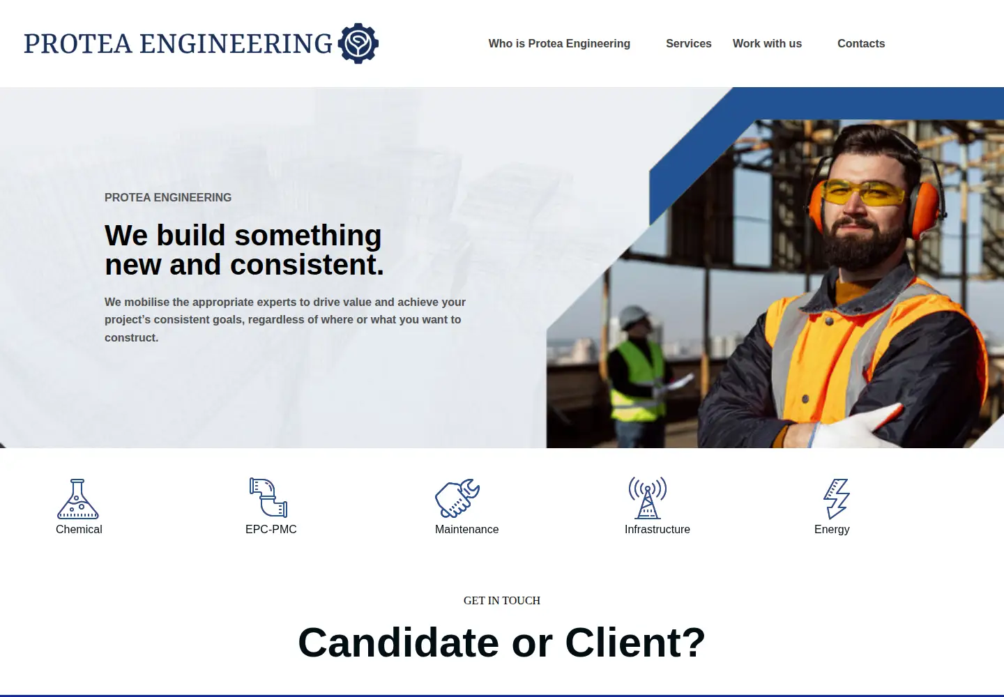 Captured homepage of proteaengineering.uk in the current scan