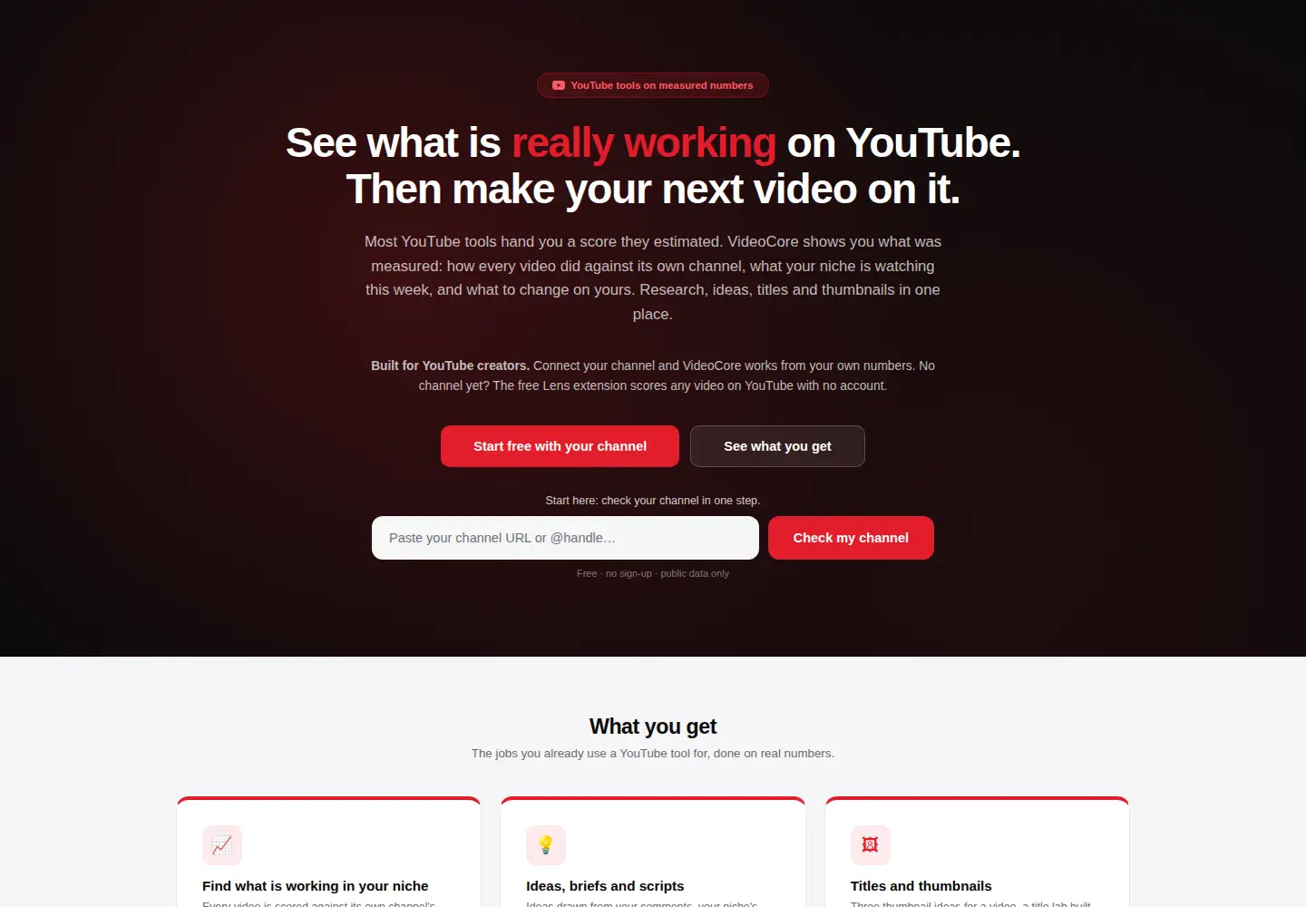 Captured homepage of videocore.uk in the current scan