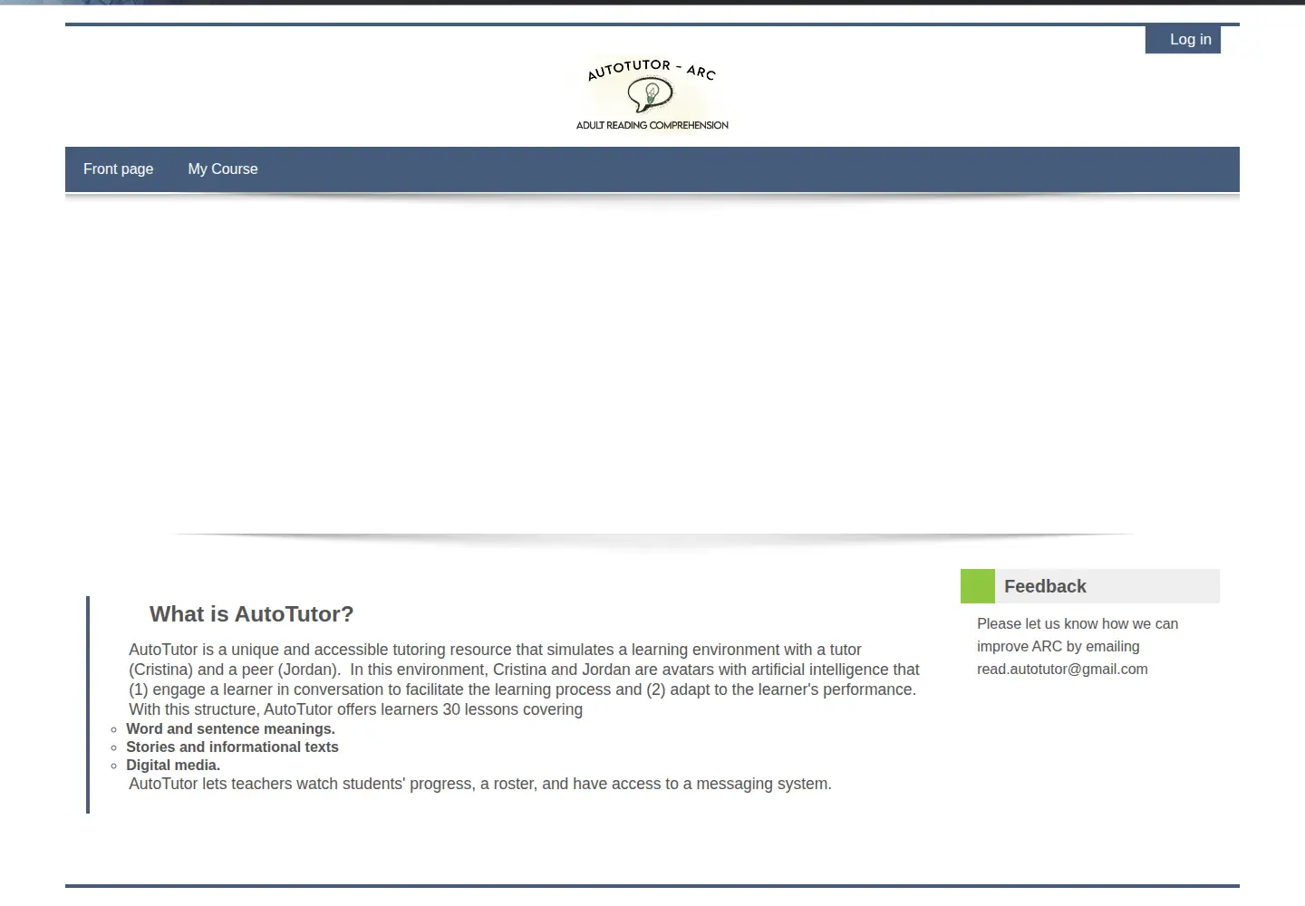 Captured homepage of arcweb.us in the current scan