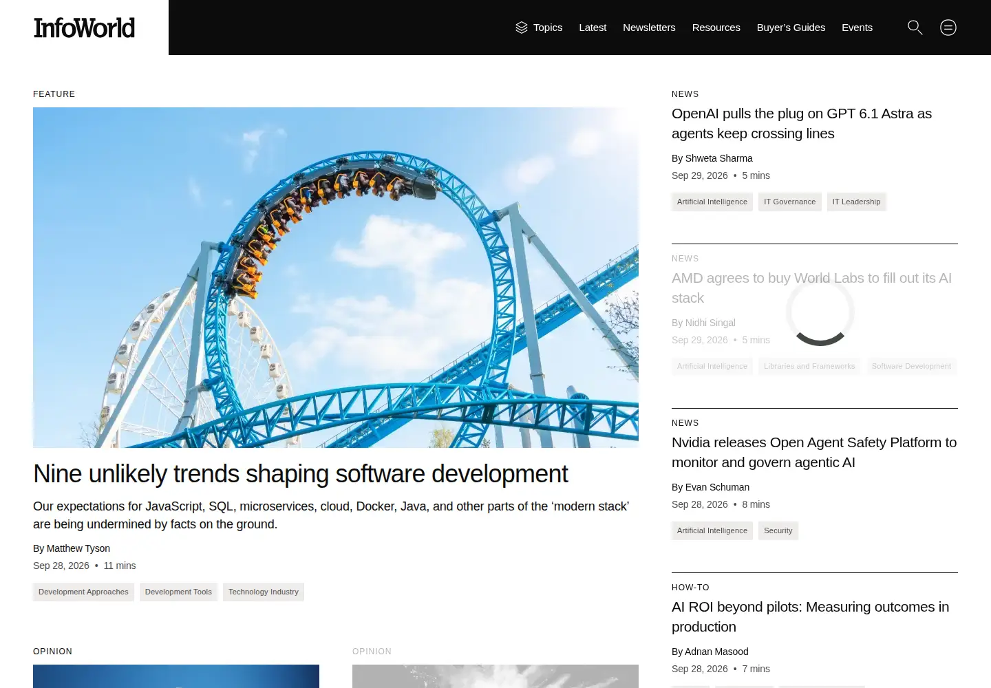 Screenshot of infoworld.com