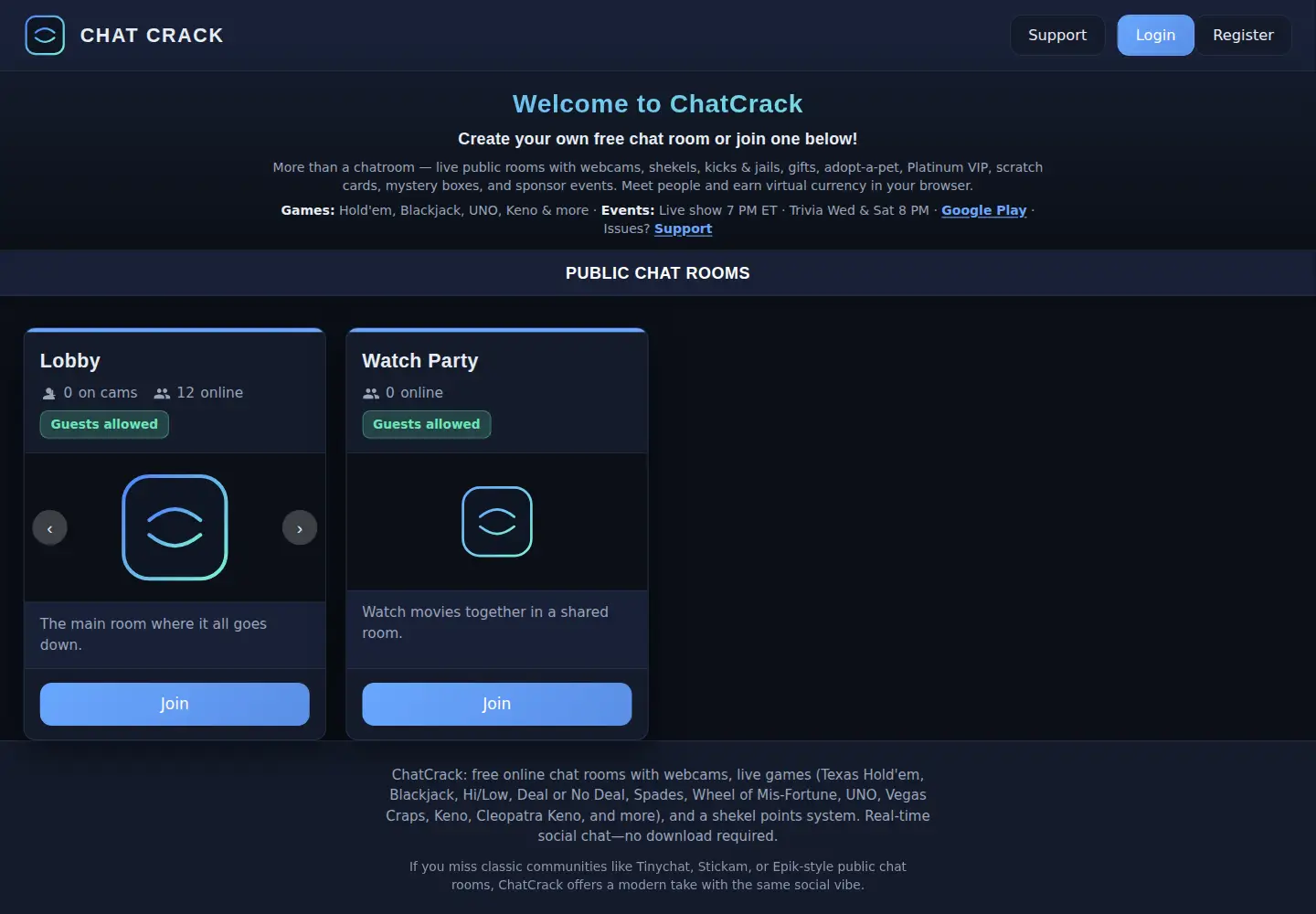 Captured homepage of chatcrack.us in the current scan