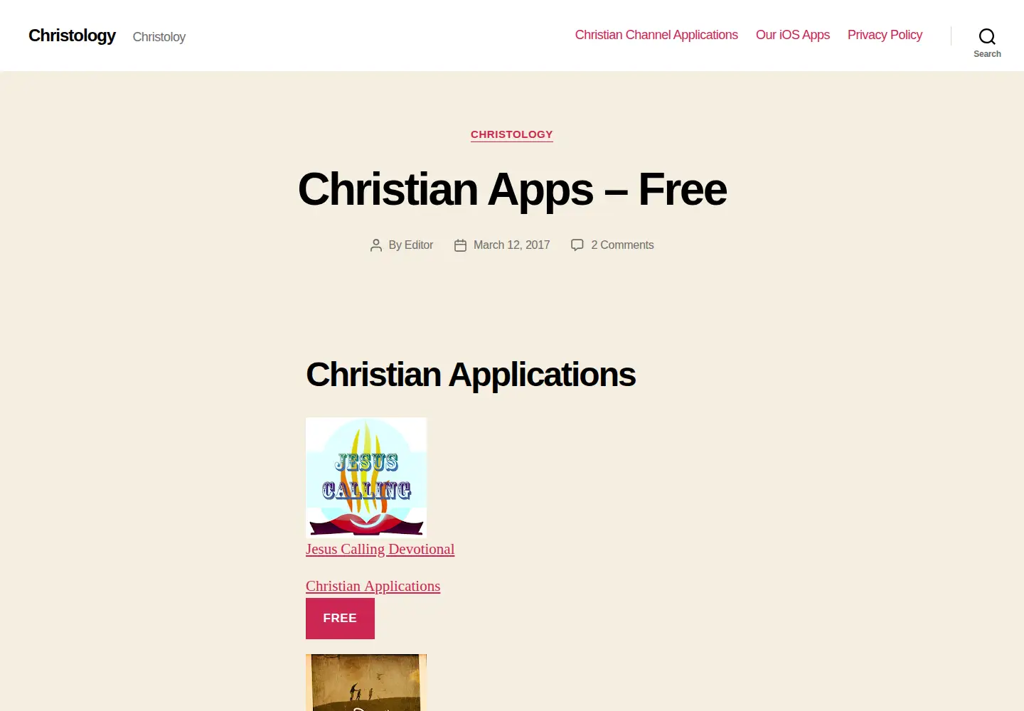 Screenshot of christology.us