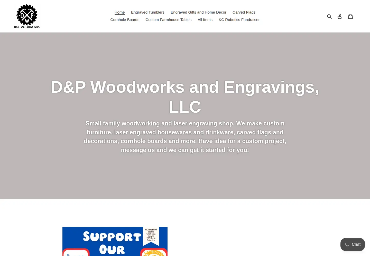 Screenshot of dpwoodworks.us