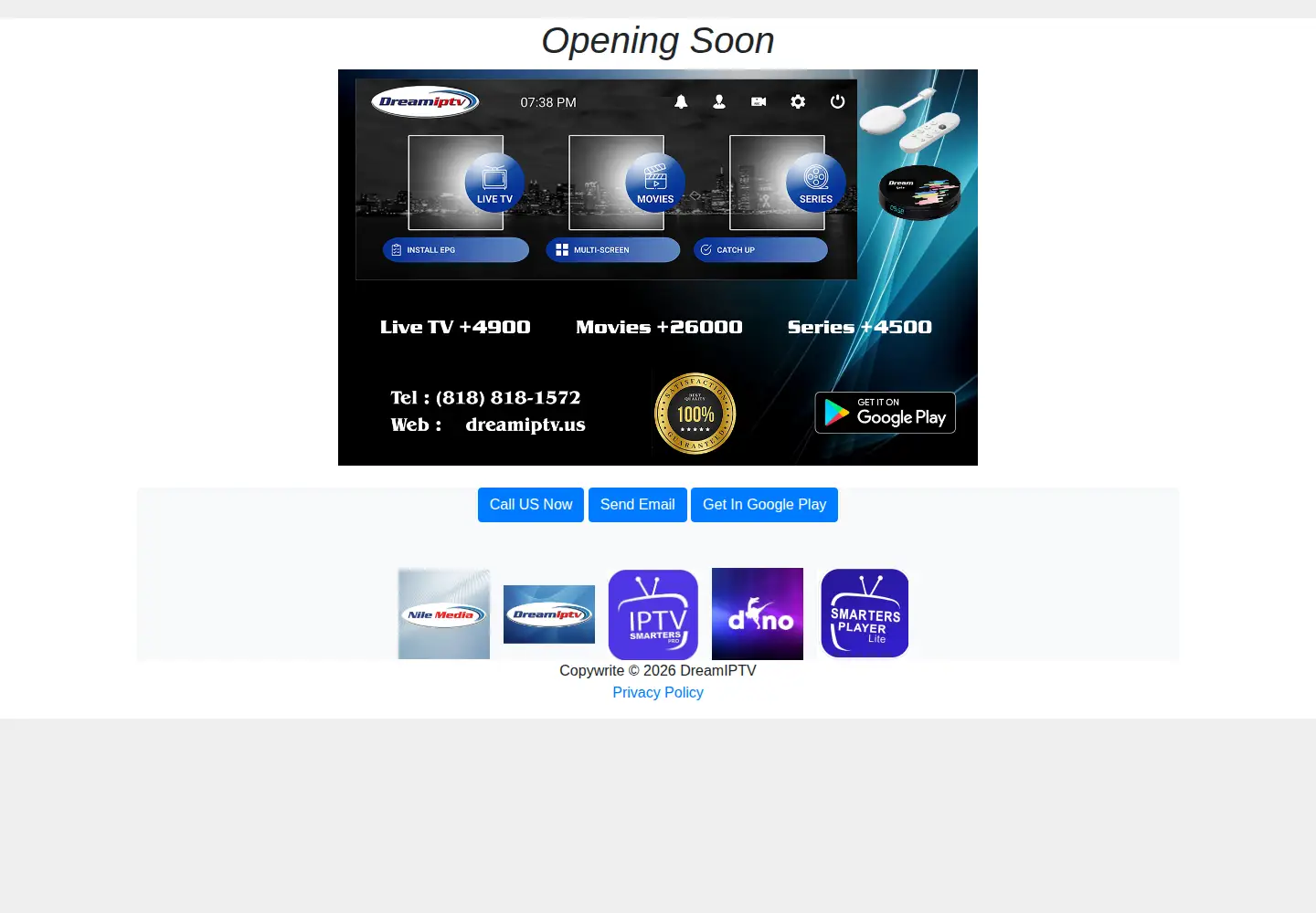 Screenshot of dreamiptv.us