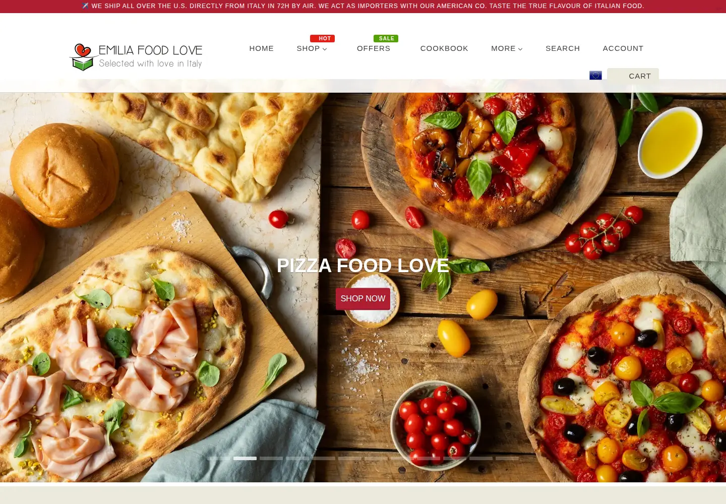 Captured homepage of emiliafoodlove.us in the current scan