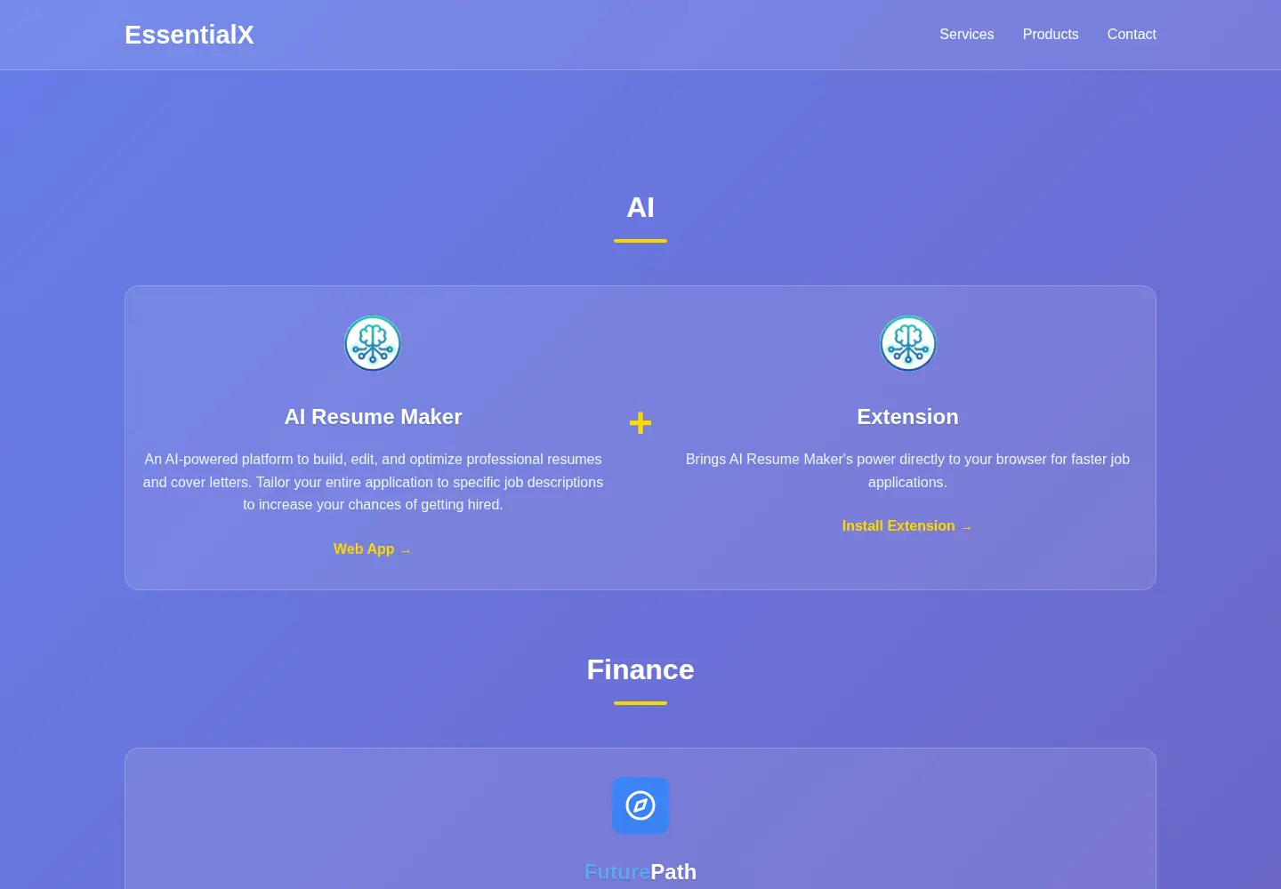 Screenshot of essentialx.us