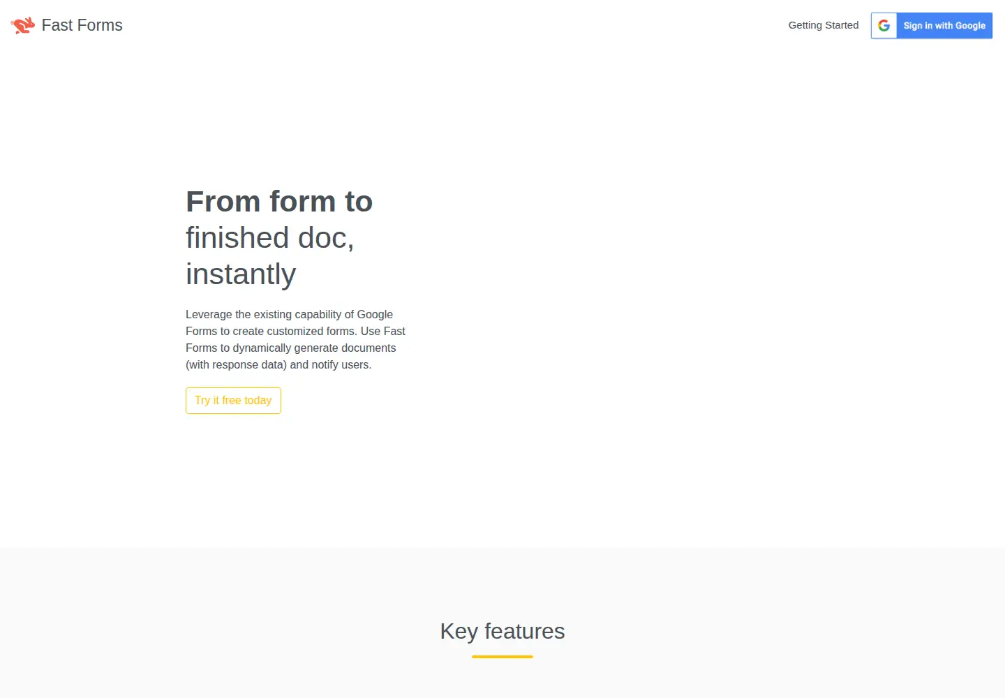 Captured homepage of fastforms.us in the current scan