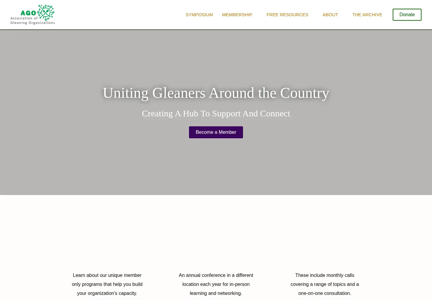 Screenshot of gleaners.us