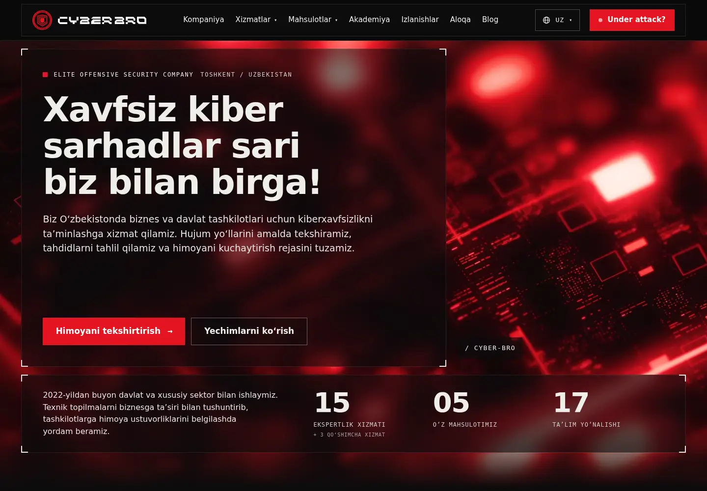 Screenshot of cyber-bro.uz