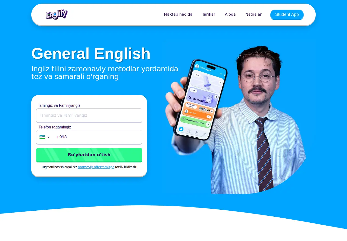 Screenshot of englify.uz