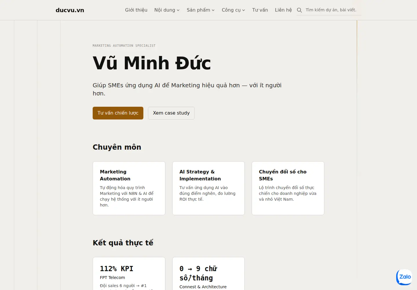 Screenshot of ducvu.vn