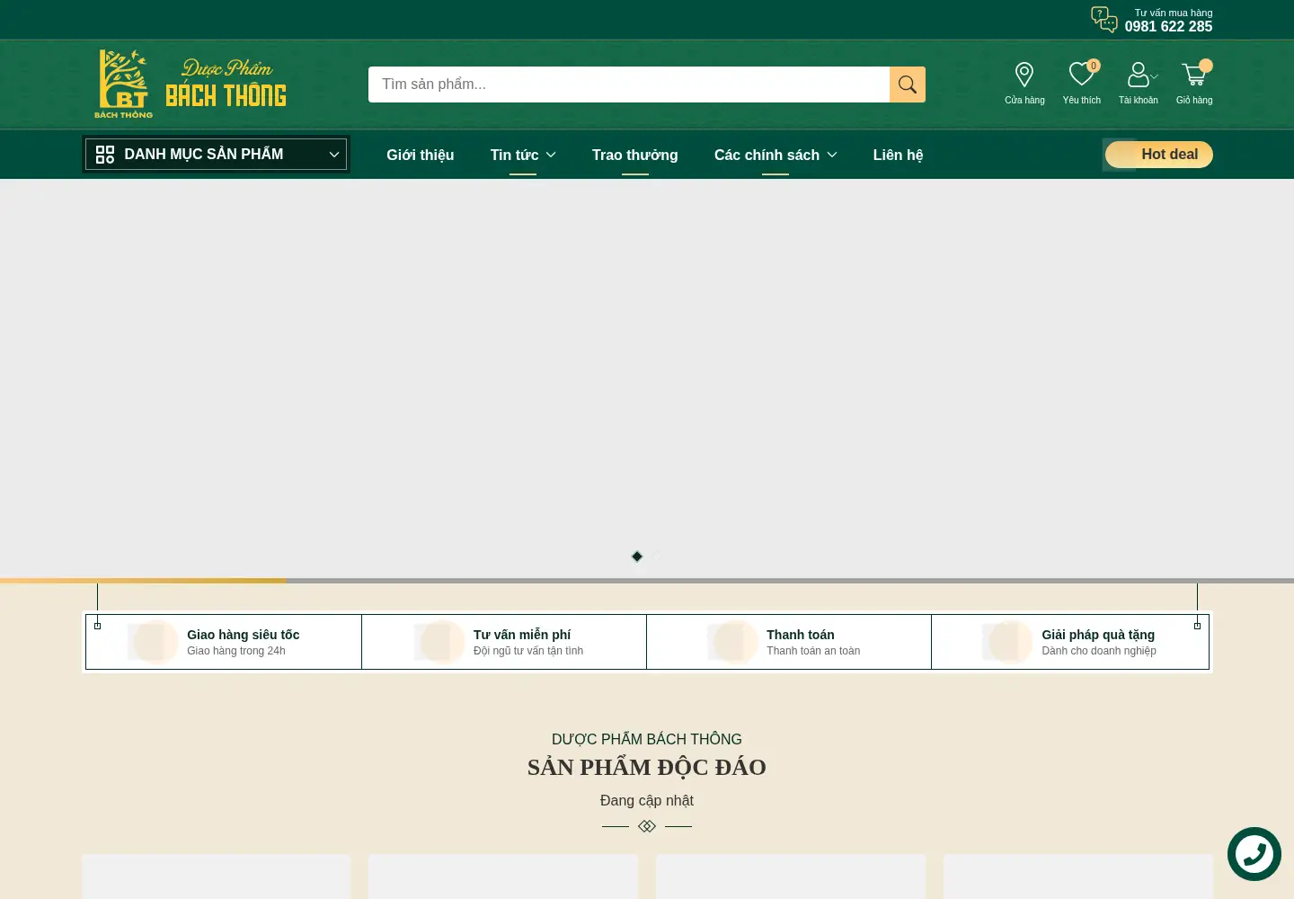 Screenshot of duocphambachthong.vn