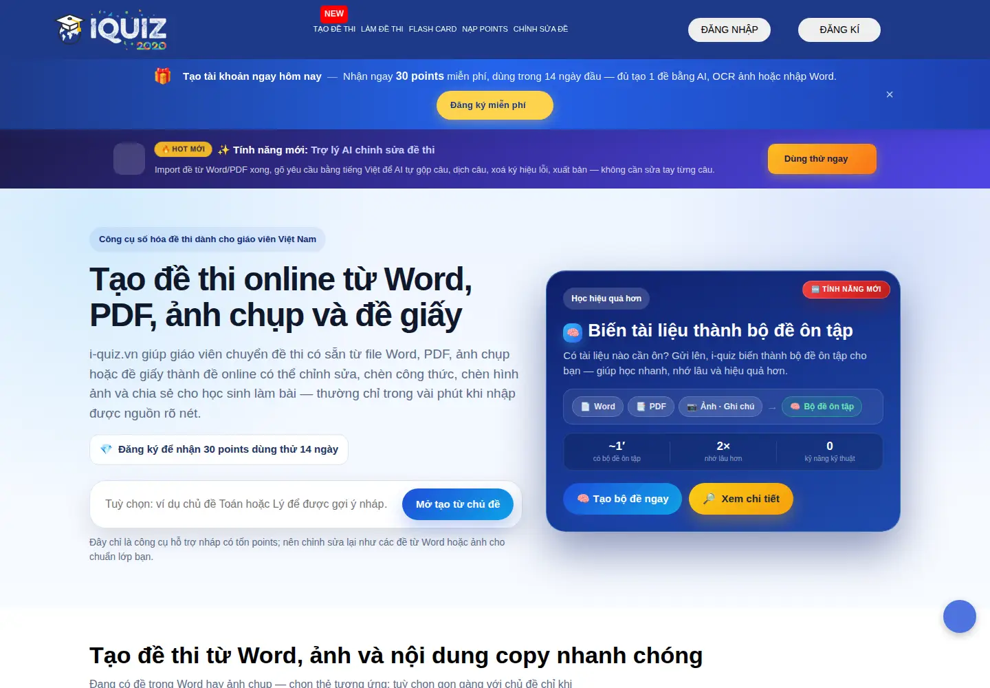 Captured homepage of i-quiz.vn in the current scan