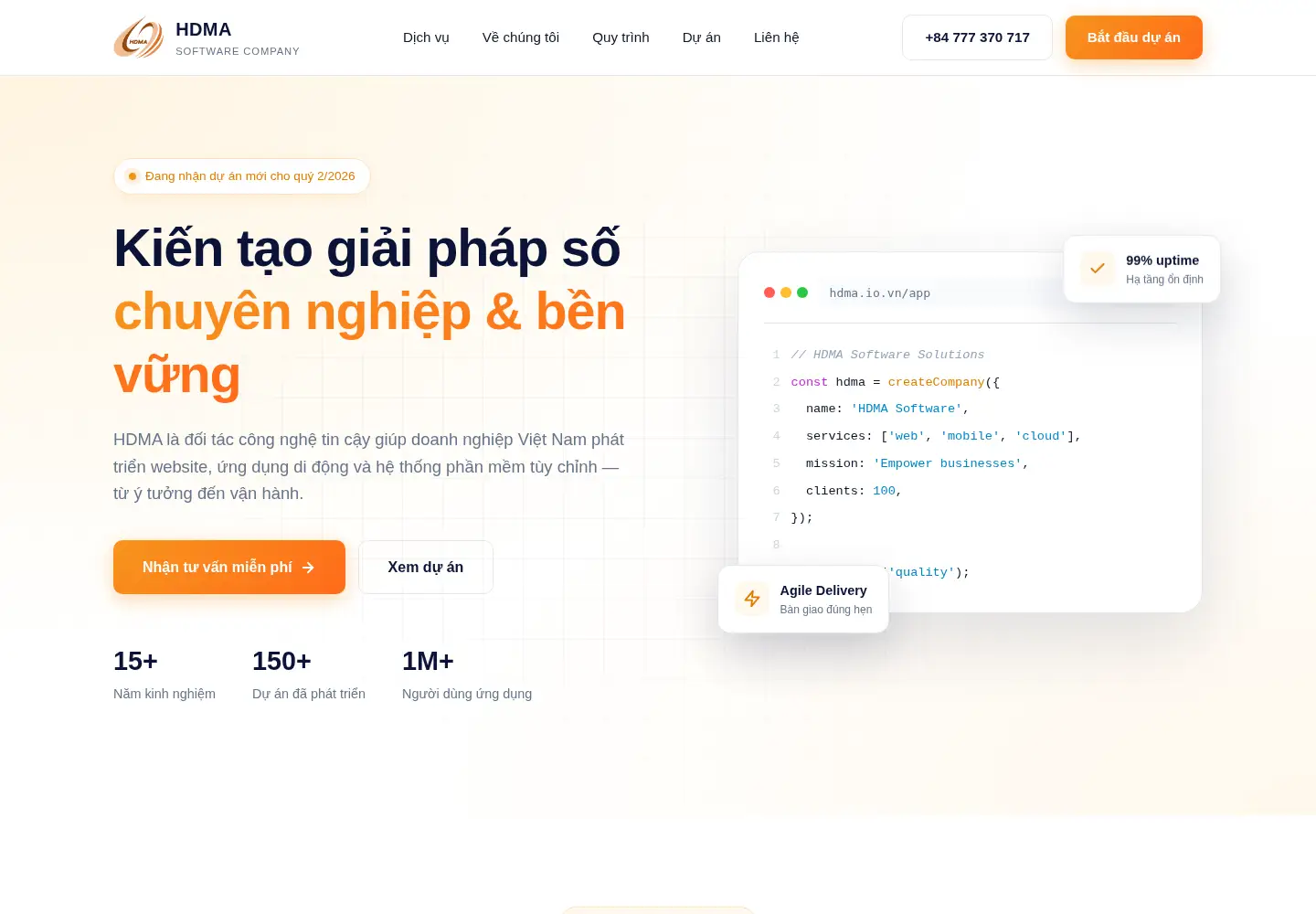 Captured homepage of hdma.io.vn in the current scan