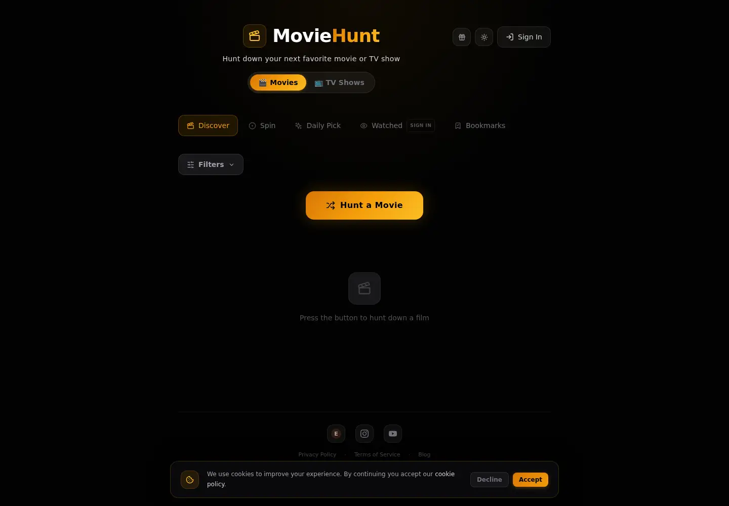 Screenshot of moviehunt.watch