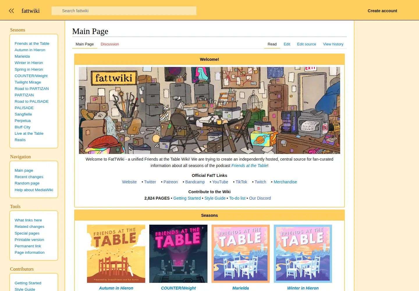 Captured homepage of fatt.wiki in the current scan