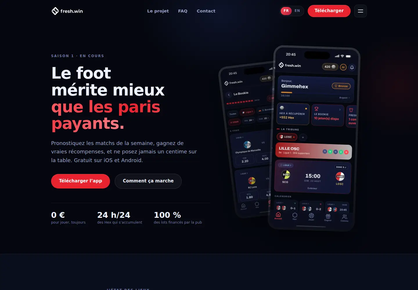 Captured homepage of fresh.win in the current scan