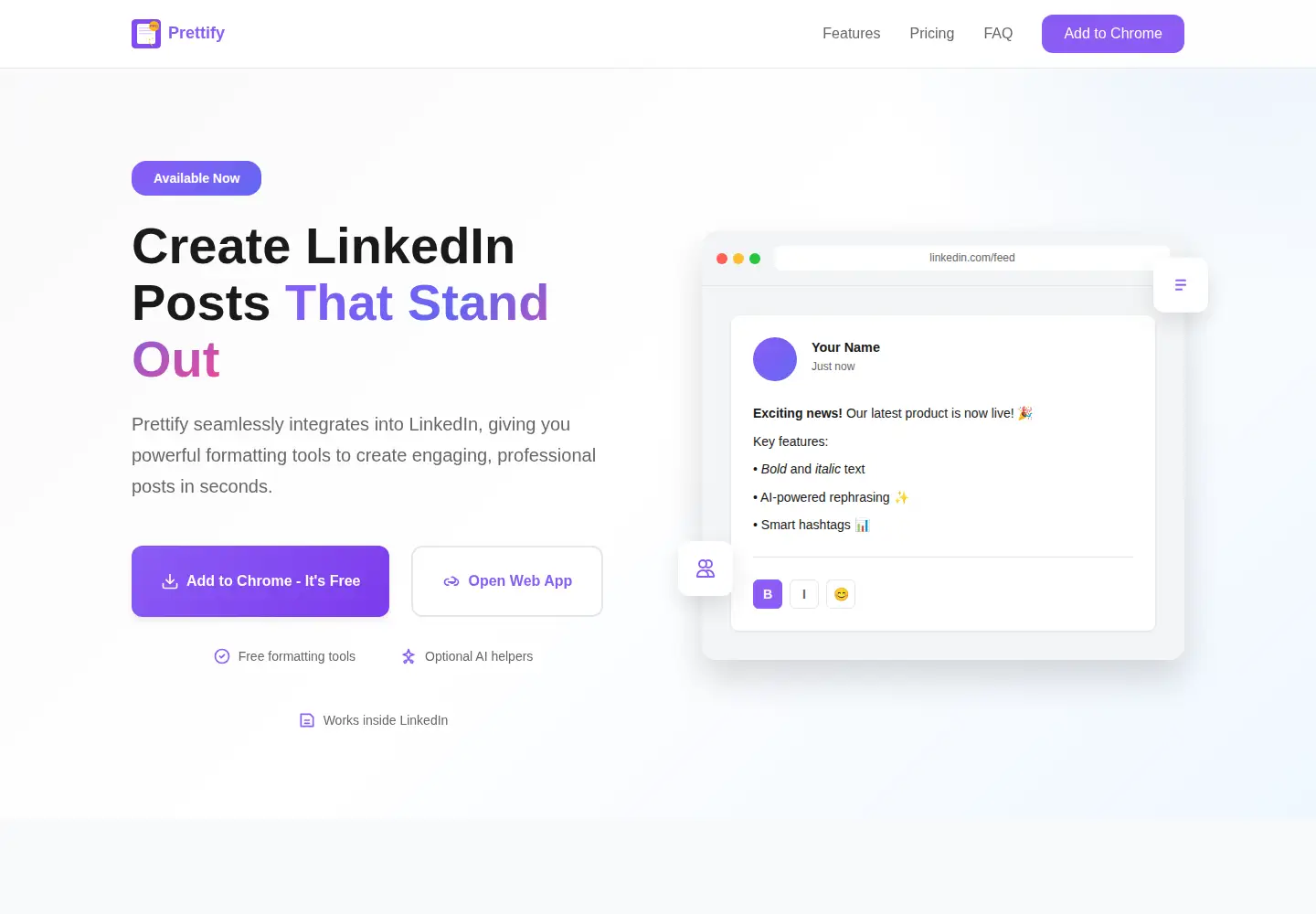 Screenshot of prettify.works