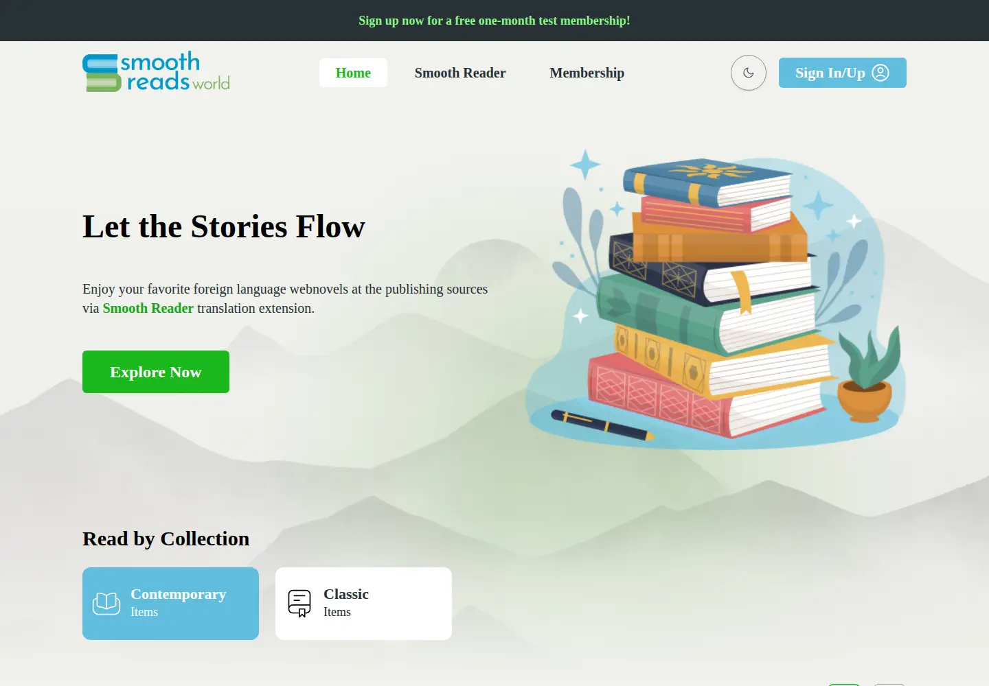 Captured homepage of smoothreads.world in the current scan