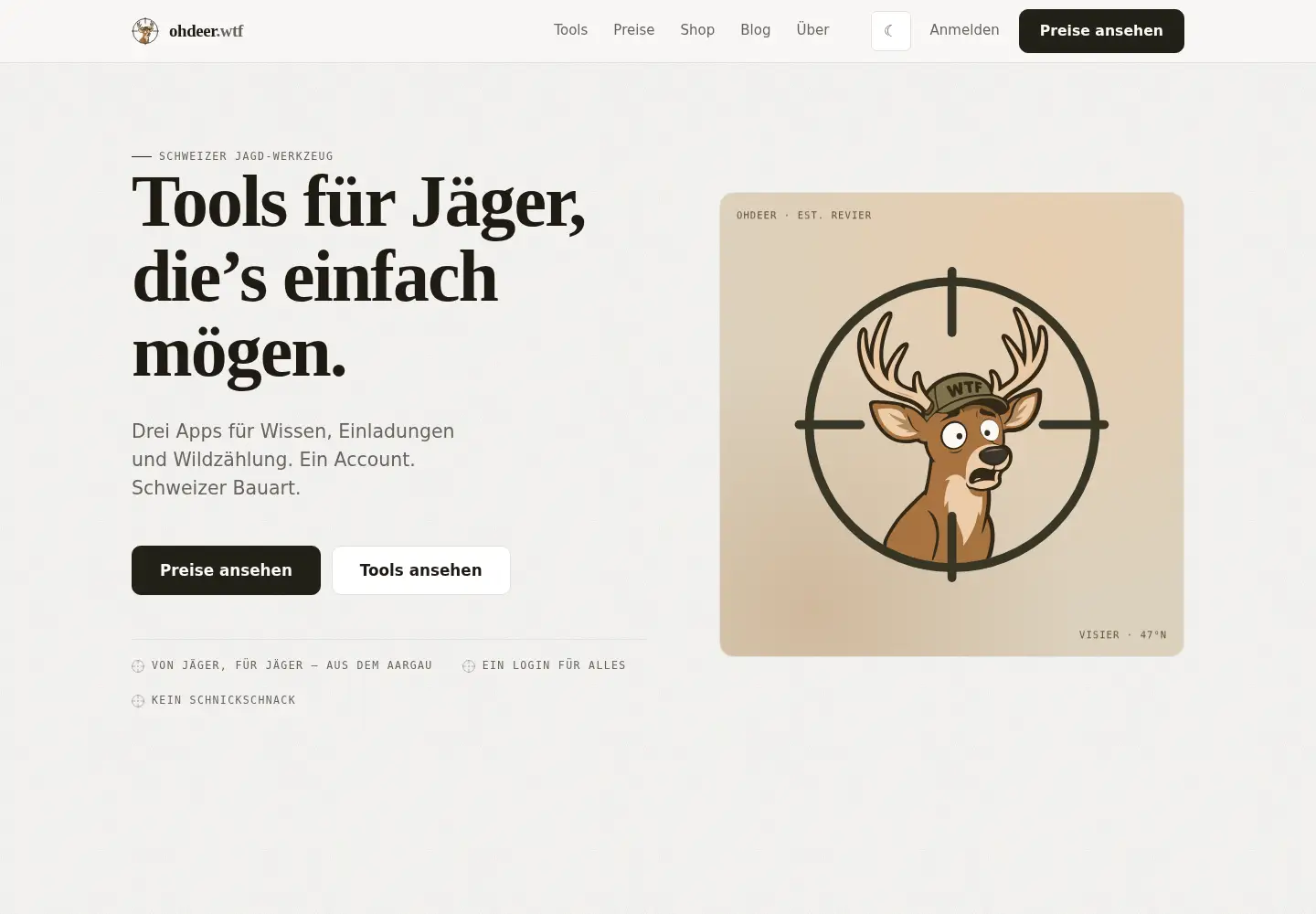 Captured homepage of ohdeer.wtf in the current scan