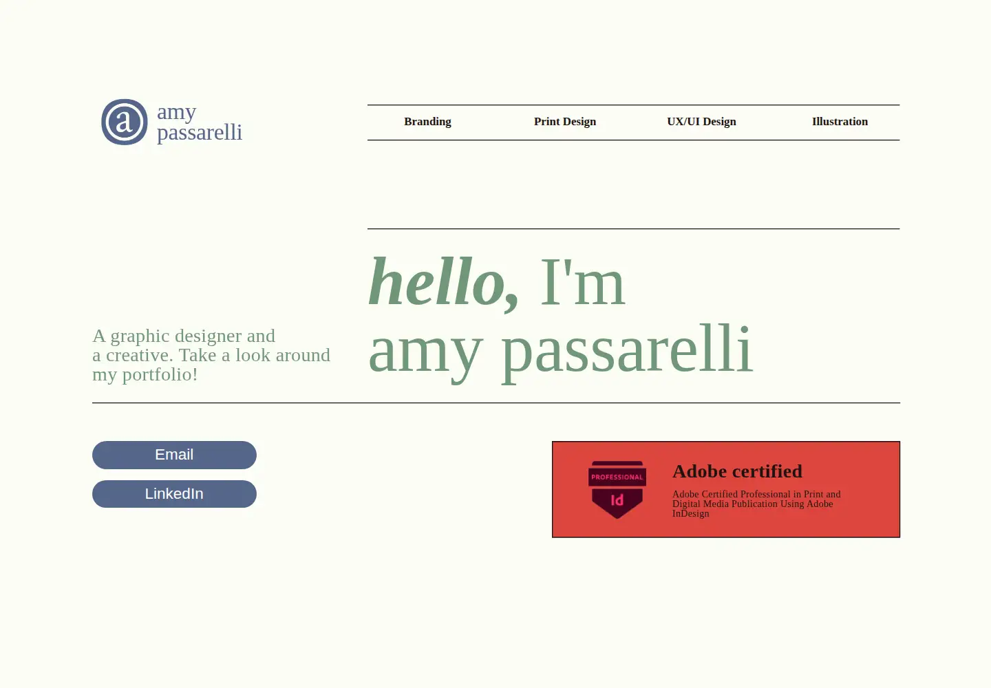 Screenshot of amypassarelli.xyz