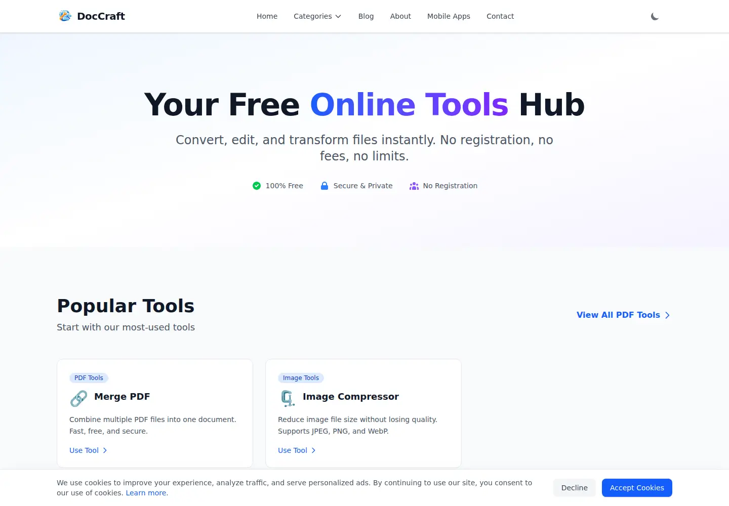 Screenshot of doccraft.xyz