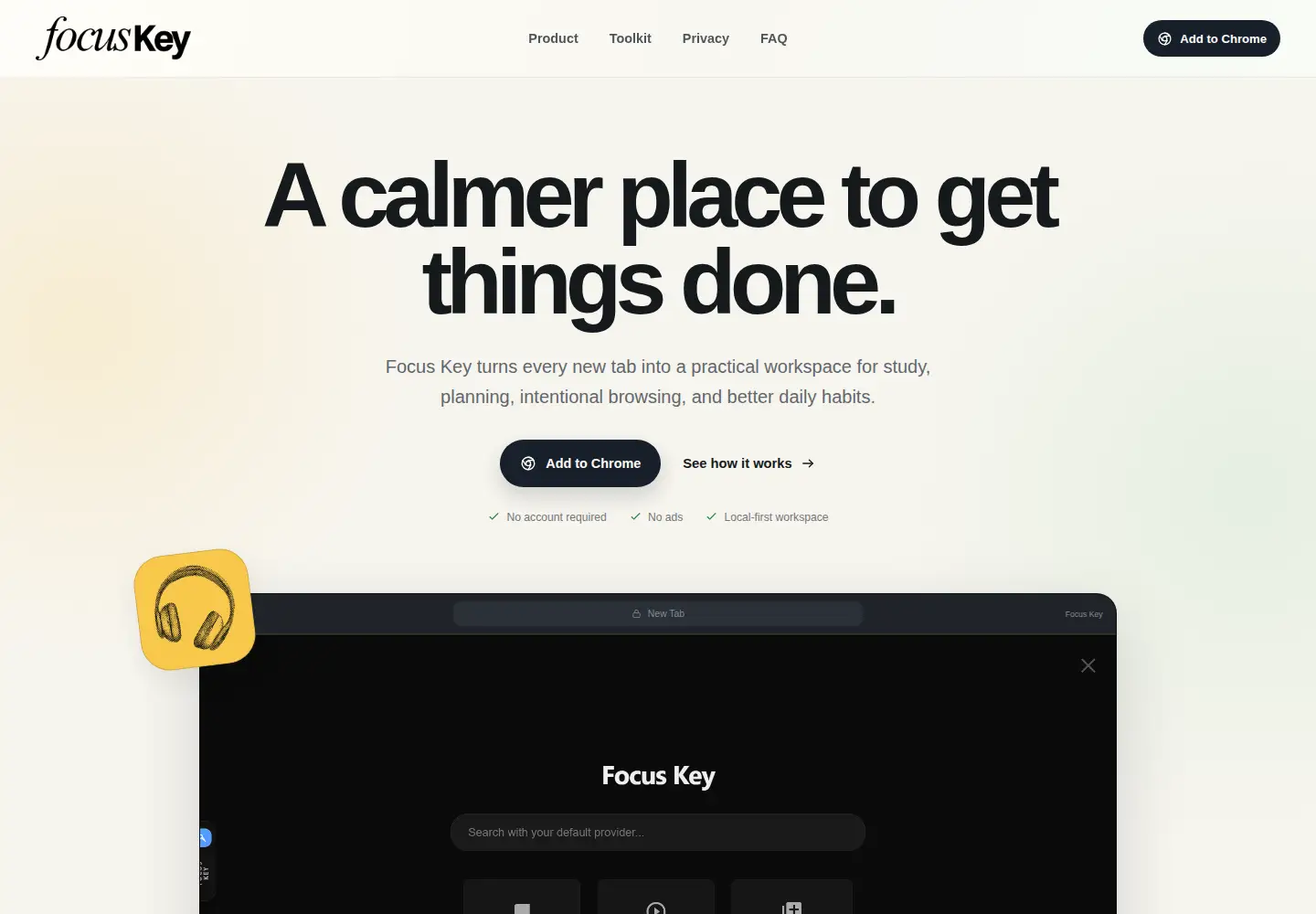 Screenshot of focuskey.xyz