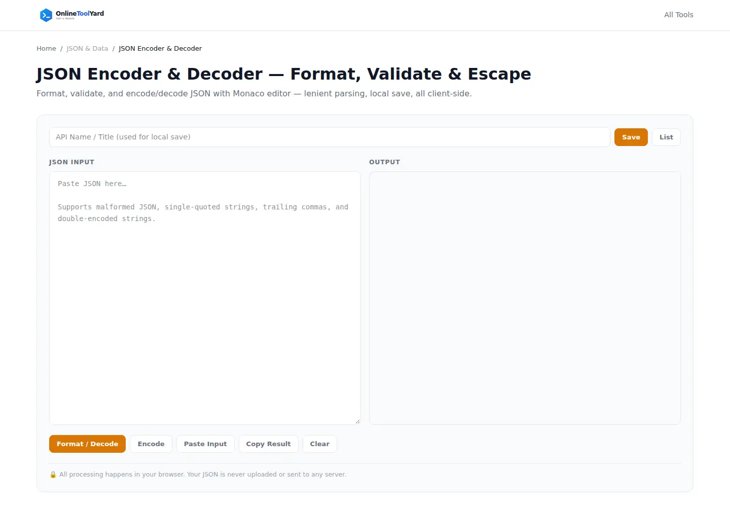 Captured homepage of jsonencoderdecoder.xyz in the current scan