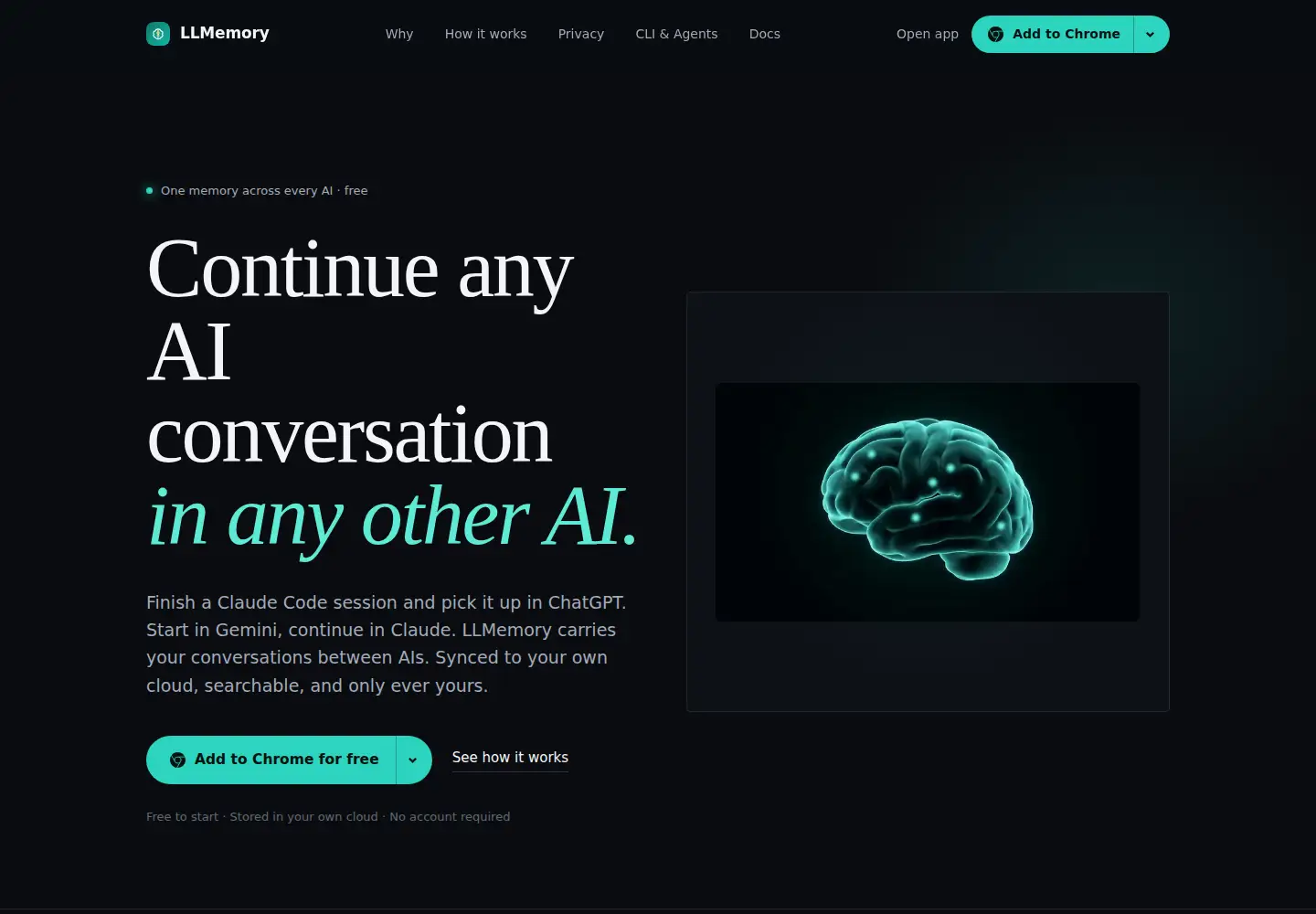 Screenshot of llmemory.xyz