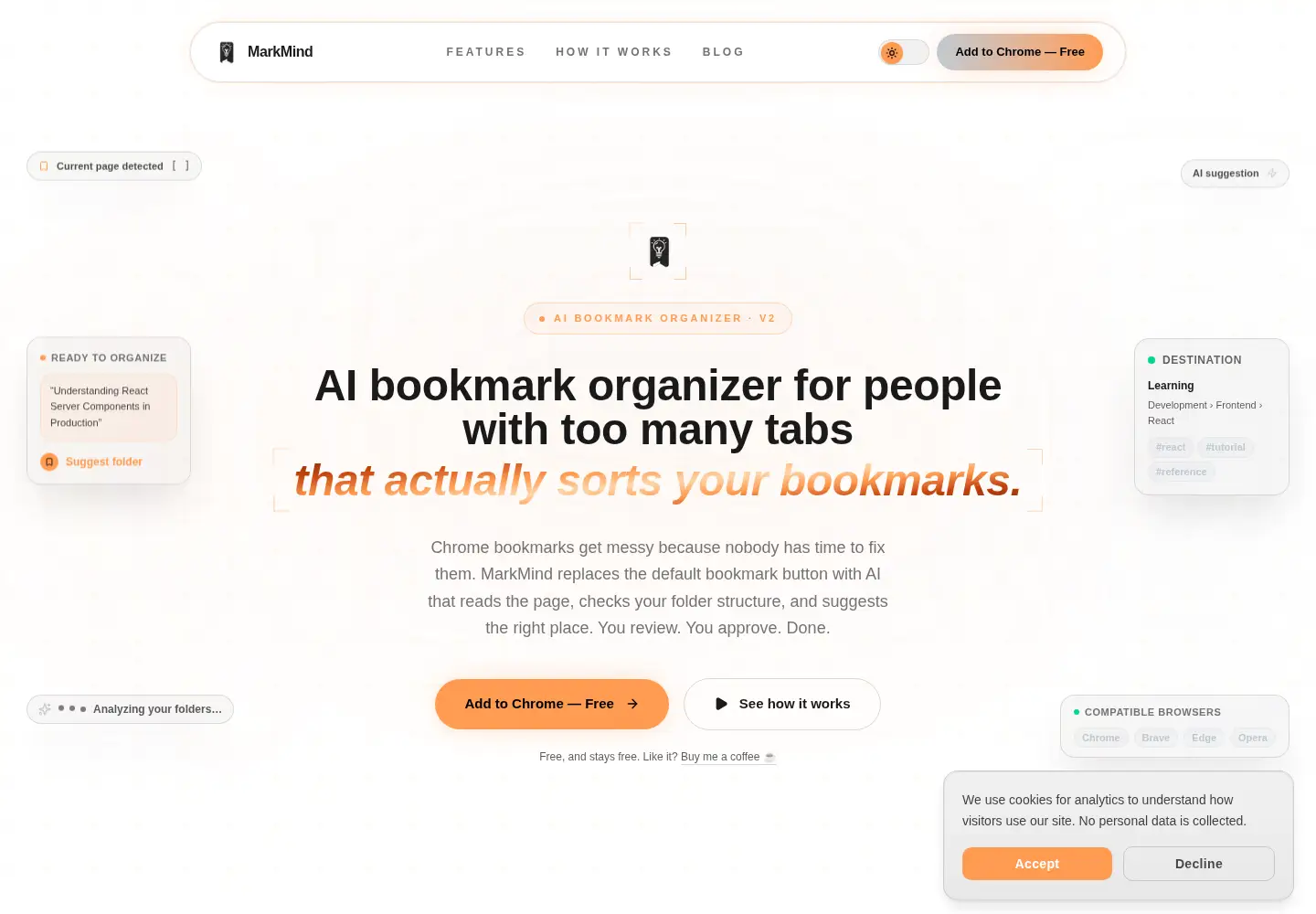 Captured homepage of markmind.xyz in the current scan
