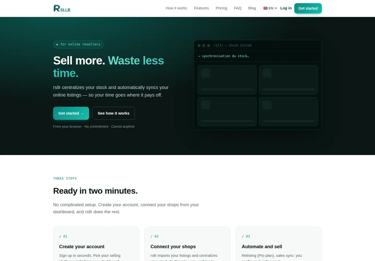 Captured homepage of rsllr.xyz in the current scan