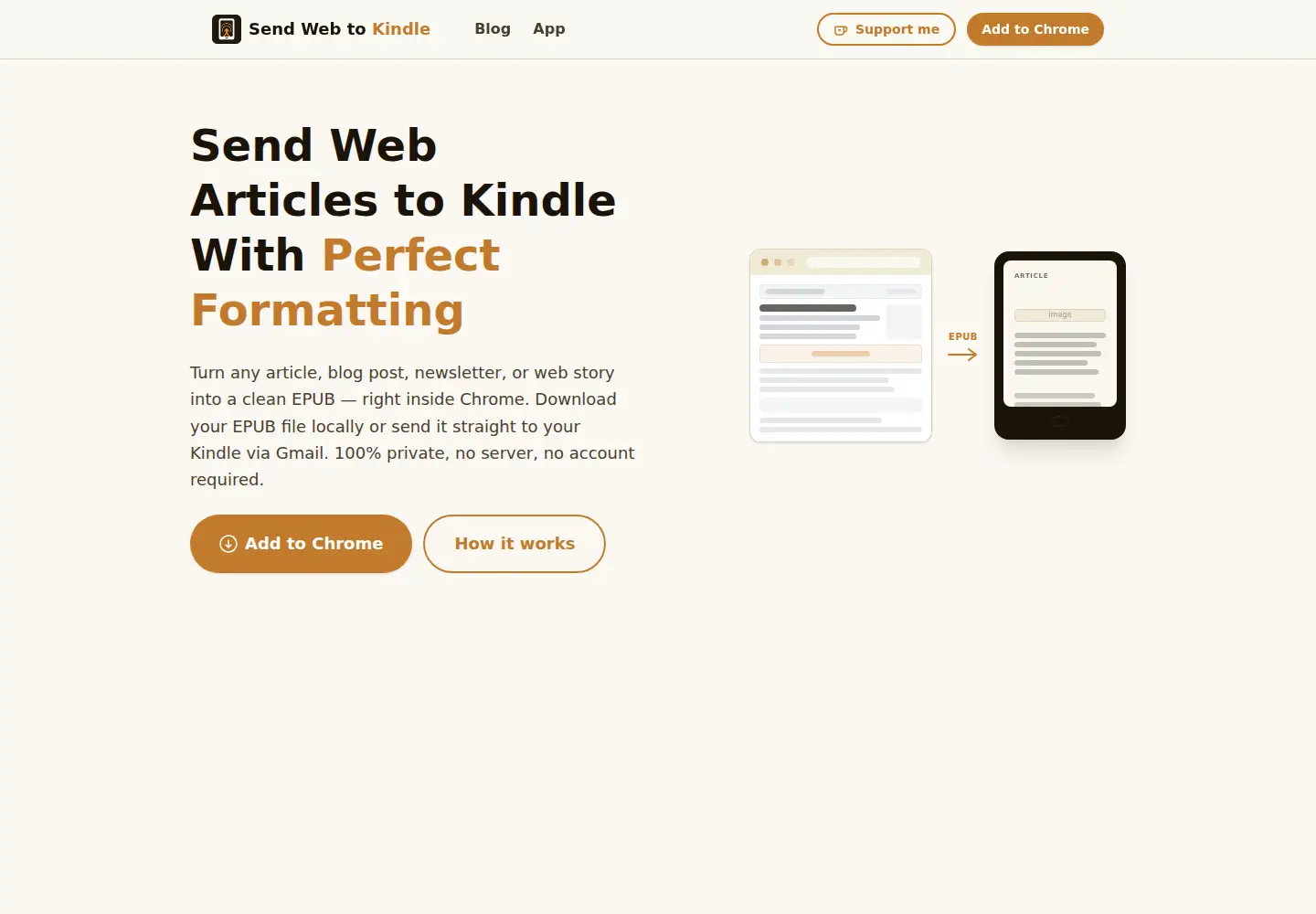 Screenshot of sendwebtokindle.xyz