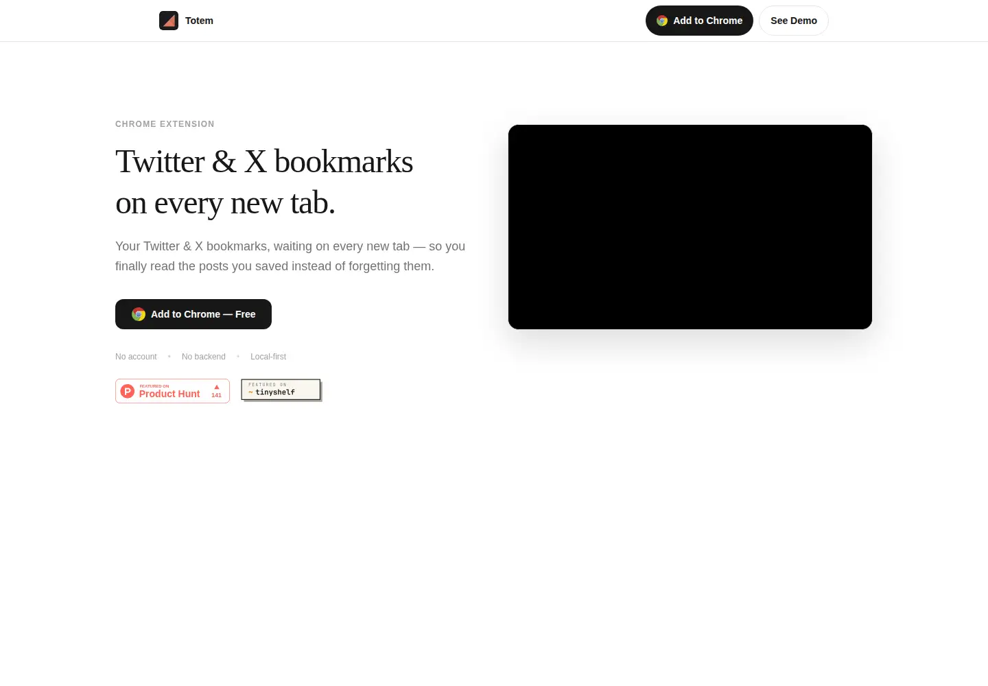 Captured homepage of usetotem.xyz in the current scan