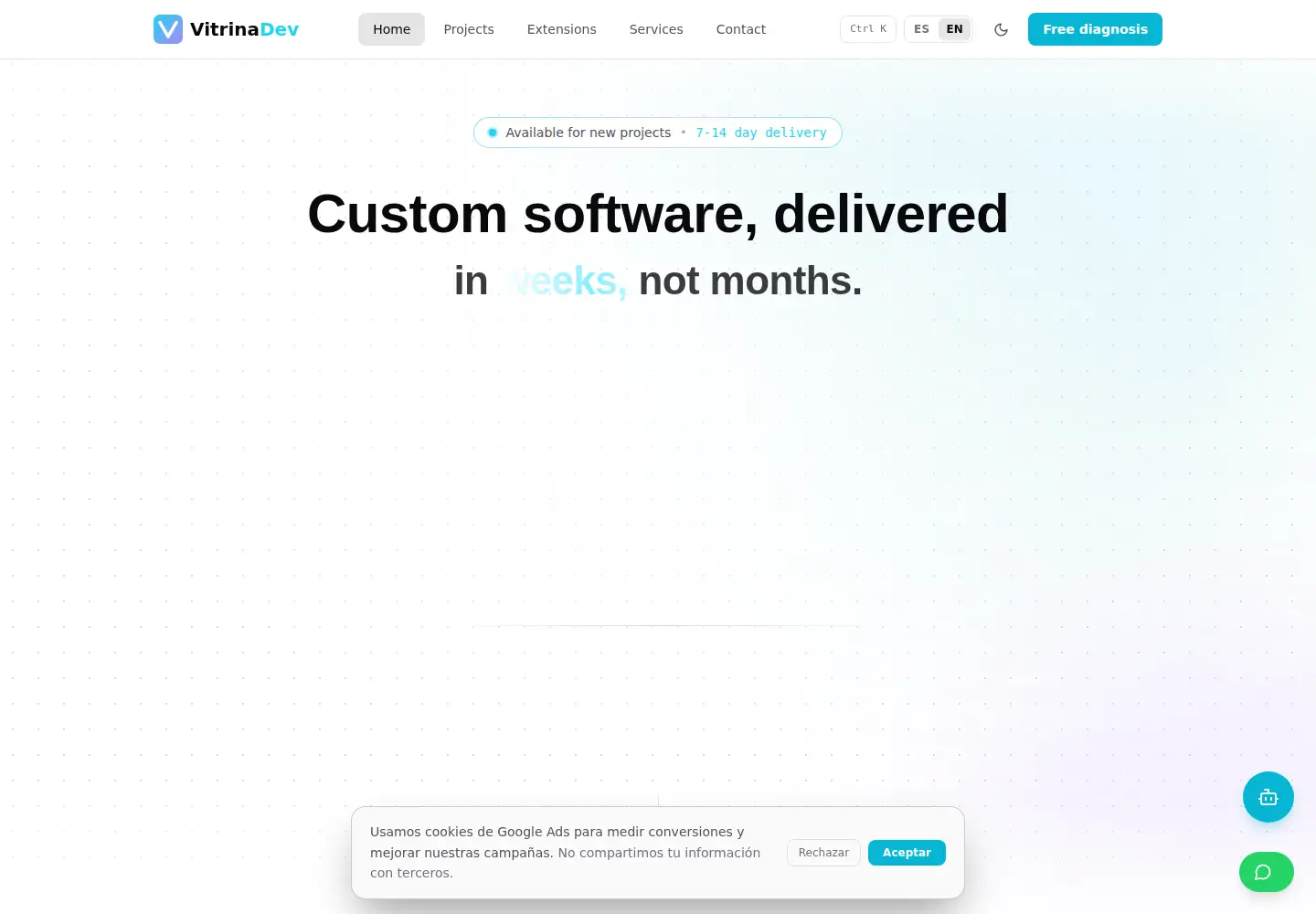 Screenshot of vitrinadev.xyz