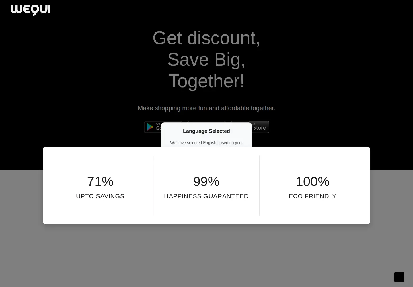 Captured homepage of wequi.xyz in the current scan