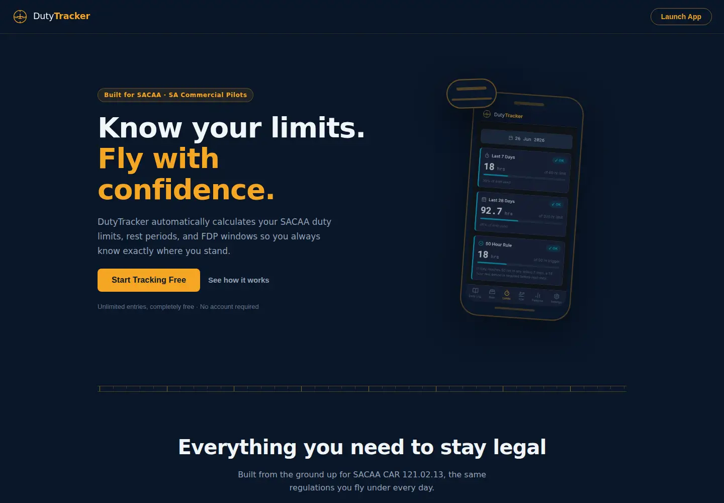Captured homepage of dutytracker.co.za in the current scan