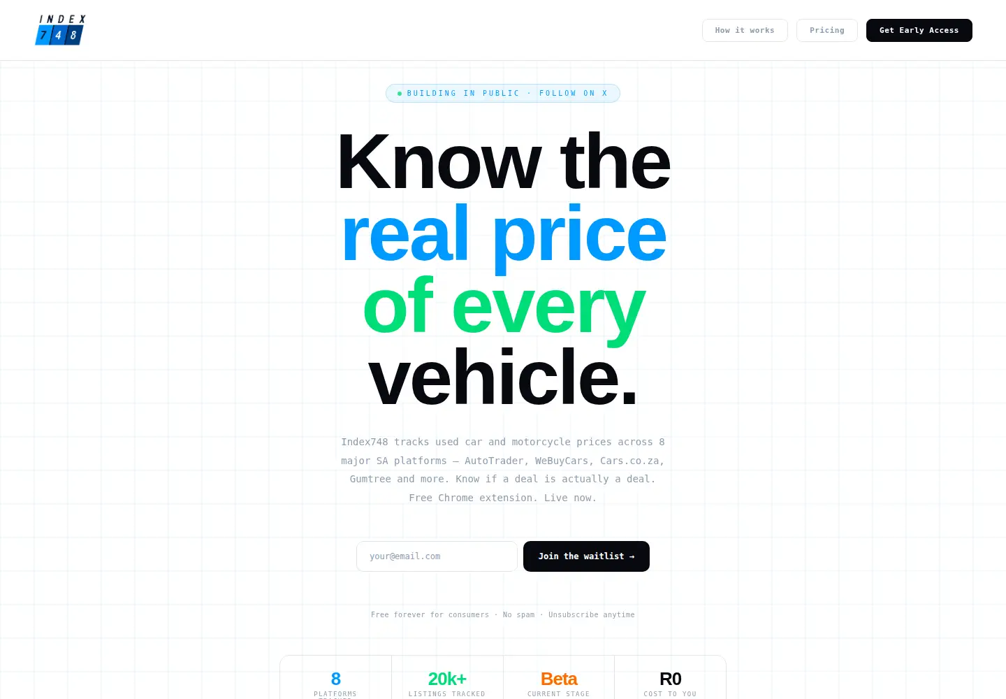 Screenshot of index748.co.za