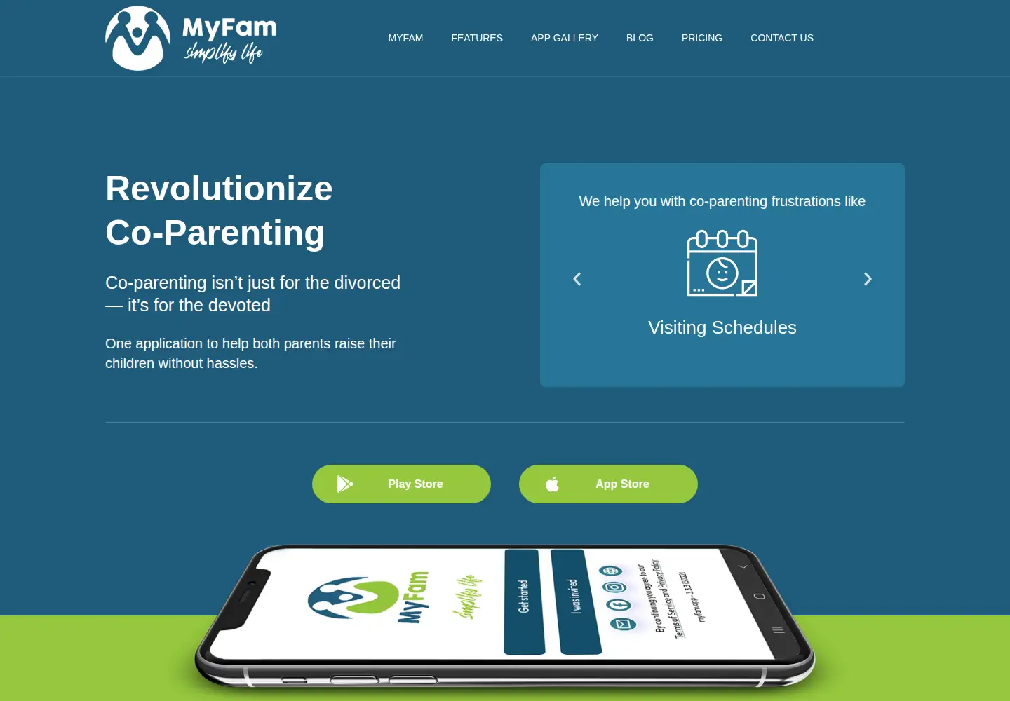 Screenshot of myfam.co.za