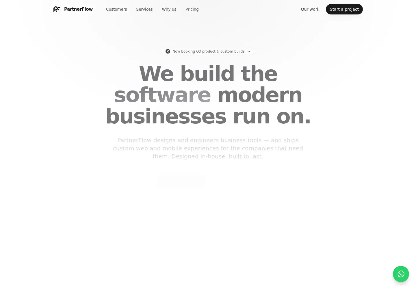 Captured homepage of partnerflow.co.za in the current scan
