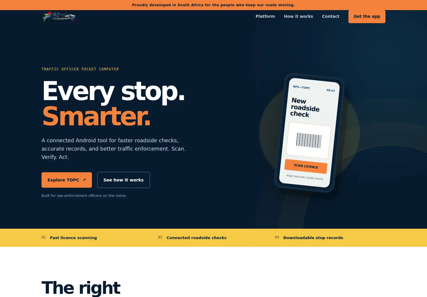 Captured homepage of topc.co.za in the current scan